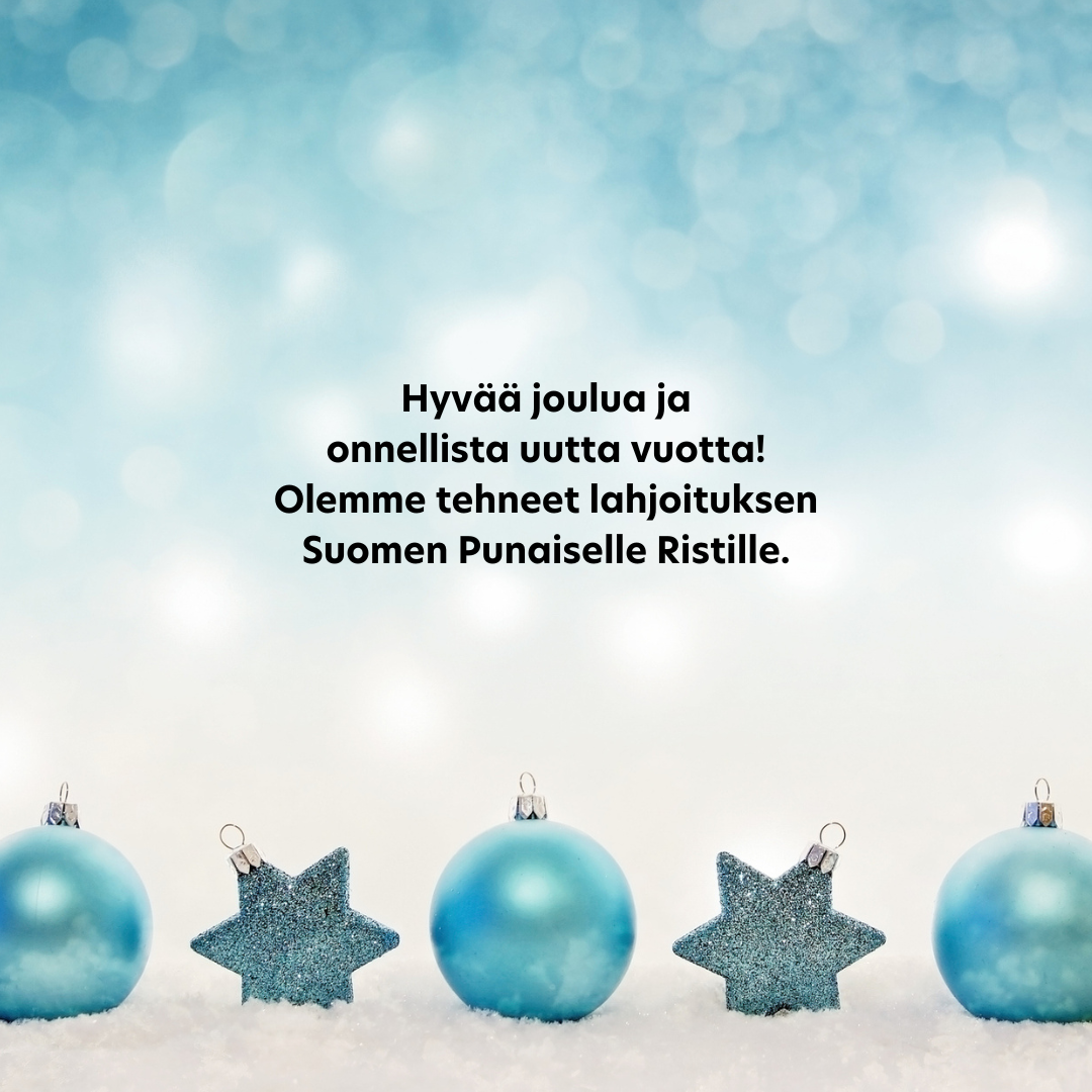 Hyvää joulua ja onnellista uutta vuotta!